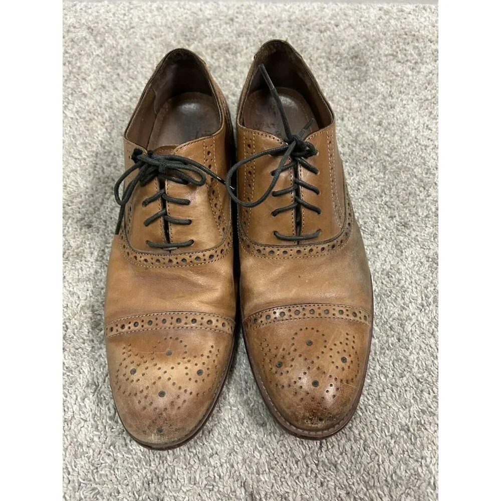 Johnston & Murphy Men’s‎ Size 10.5 Conrad Cap Toe Shoes Brown Calfskin Leather